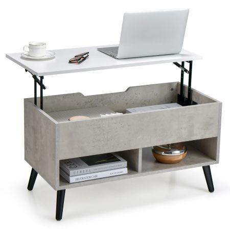Costway Mesa de Centro Abatible Gris