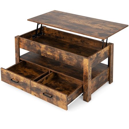 Mesa de café con tablero elevable