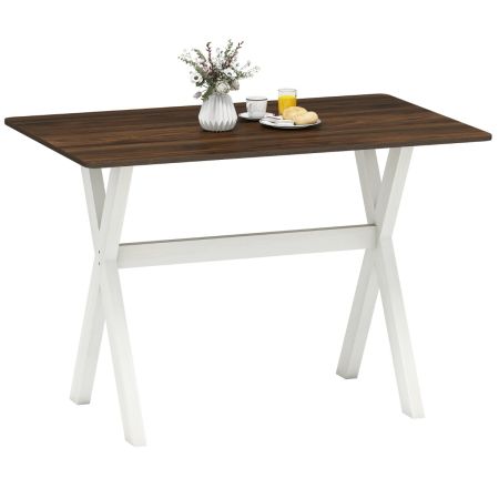 mesa de madera de caucho con amplia encimera