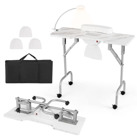 Mesa de trabajo para uñas con lámpara LED