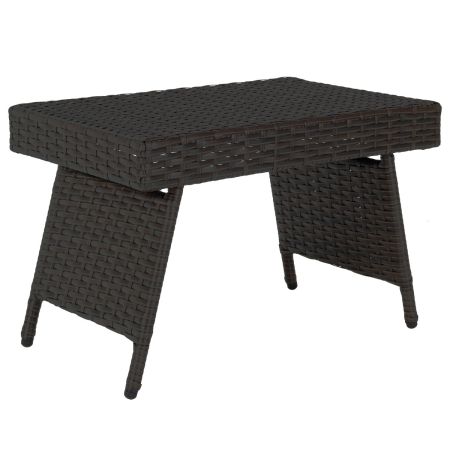 Mesa plegable de mimbre portátil para jardín