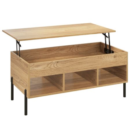 Mesa de centro con tablero elevable

