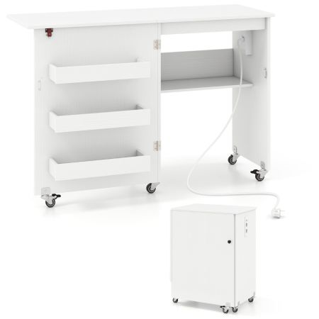 Mesa de coser con toma de corriente