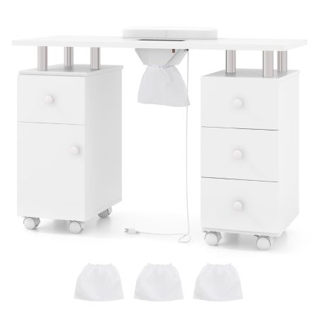 Mesa de trabajo móvil con ocho ruedas bloqueables para salón de belleza