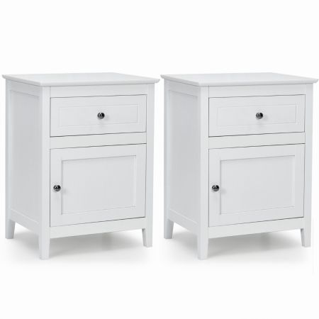 Costway Mesita de Noche Blanco