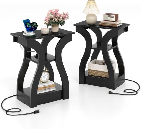 Mesa de Noche con Toma y USB-C