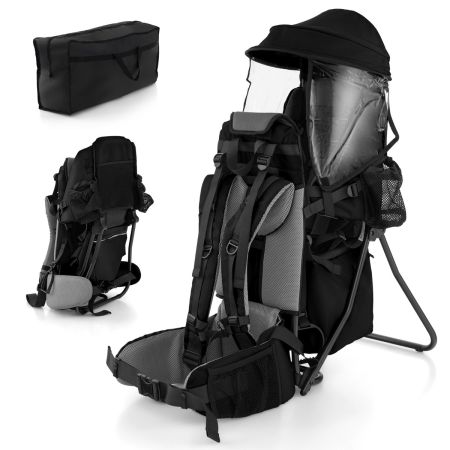 Costway Mochila Portabebés Para Senderismo Negro