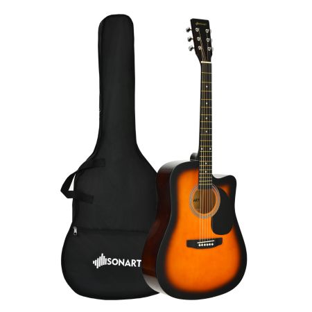 Costway Guitarra Acústica de Tamaño Estándar con Bolsa de Transporte