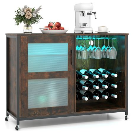 Costway mueble bar luces LED hogar