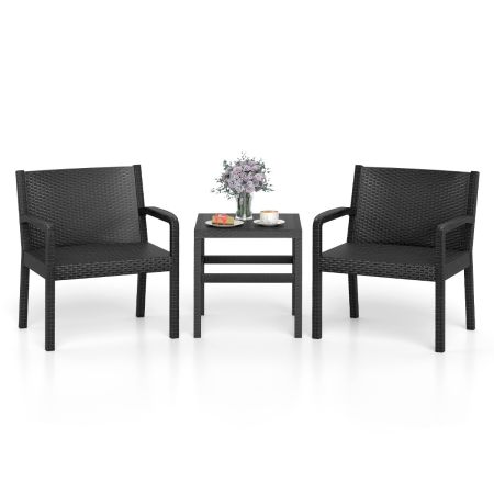 Conjunto de Muebles de Patio Negro