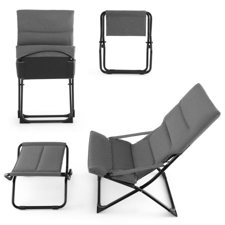 silla plegable y taburete para acampar