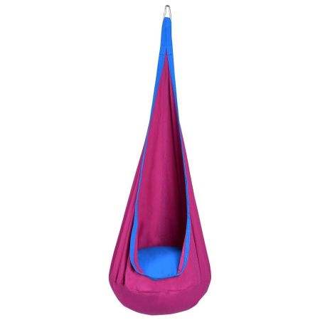 Hamaca infantil para interiores y exteriores con cojín Hamaca Columpio versátil 70x160cm Rosa