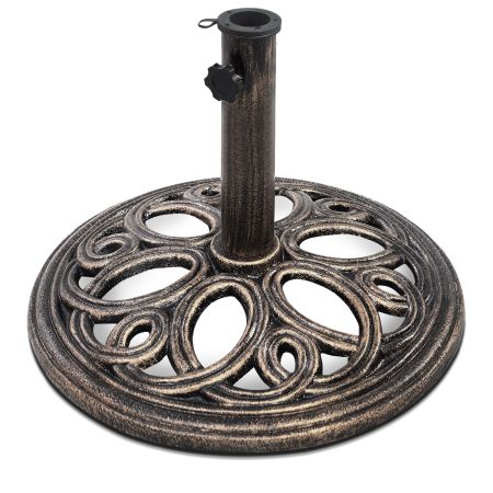 Base para Sombrilla  en Fundición para Patio Soporte Resistente para Sombrilla 38-48 mm Bronce 45 x 32 cm