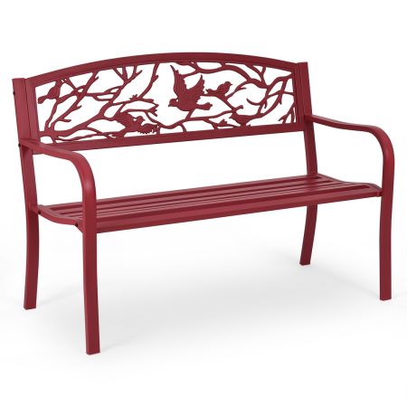 Banco de Jardín de 2 Plazas Banco de Metal para Jardín Patio Veranda Pórtico 127 x 59,5 x 87,5 cm