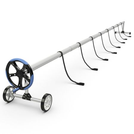 Carrete de 5,5 m para Piscinas Cubierta Solar con Tubo de Metal Ideal para Piscinas Externas 58 x 62 x 550 cm