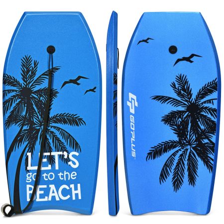 Tabla de Surf Bodyboard con Núcleo EPS Superficie XPE Base HDPE Ligero con Correa para Muñeca para Surf Deportes Acuáticos Azul 104 x 51 cm