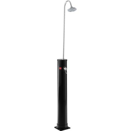 Ducha Solar de Exterior con Alcachofa de la Ducha Giratoria y Opción Calor/Frio  para Piscina Playa y Patio Negro 19 x 19 x 213 cm 