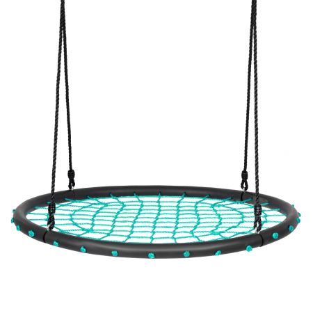 Columpio de Red Redondo para Niños con Cuerdas Regulables Ideal para Árbol Jardín Parque Infantil Verde 100 cm