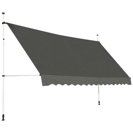 Toldo Telescópico y Retráctil Resistente a Rayos UV Impermeable con Manivela Altura Regulable para Ventana Balcón Jardín Gris 395 x 120 cm