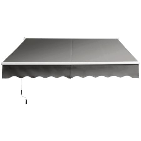 Toldo Retráctil 295 x 250 cm con Manivela Manual Marquesina para Pared Puerta Ventana Gris