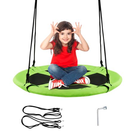 Costway Columpio Redondo para Niños Altura Ajustable para Jardín Exterior Verde