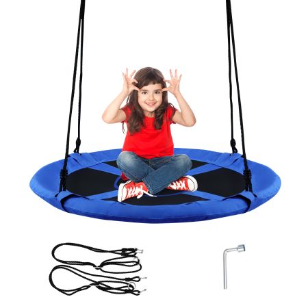 Costway Columpio Redondo para Niños Altura Ajustable para Jardín Exterior Azul