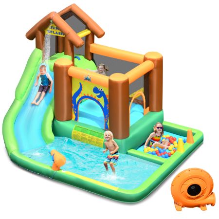 Parque acuático inflable con tobogán