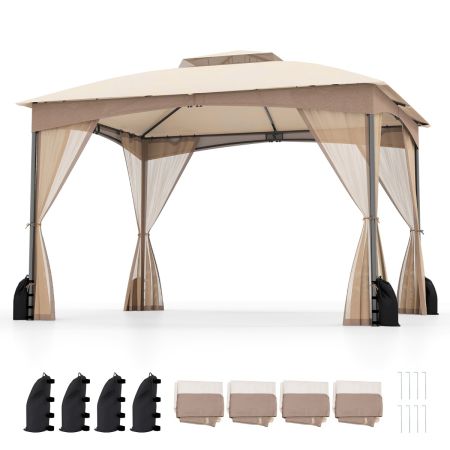 carpa de jardín con techo doble ventilado Caqui