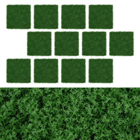 12 piezas de paneles de pared de césped artificial de 50,5 x 50,5 cm