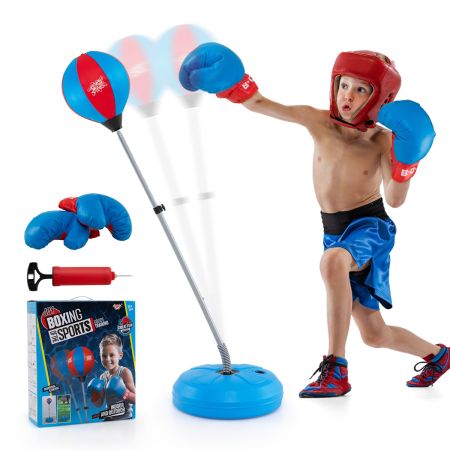Pelota de Boxeo con Base Azul y Rojo