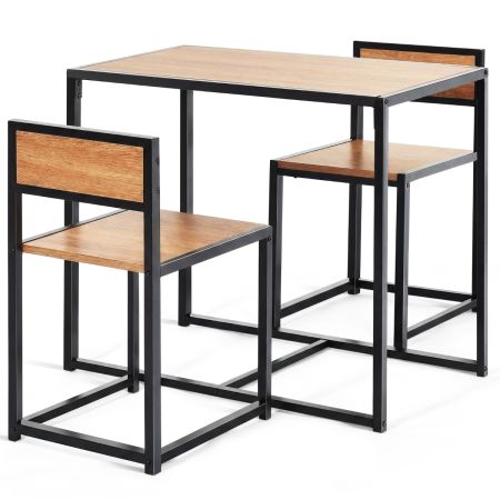 Mesa compacta con 2 sillas de metal para cocina pequeña