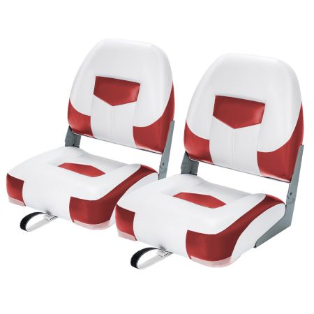 Costway Set de 2 Sillas para Barco Rojo y Blanco