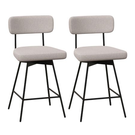 Set de 2 Taburetes de Bar Giratorios Beige