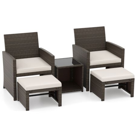 Juego de muebles de ratán de 5 piezas