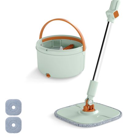 Trapeador de microfibra giratorio para pisos