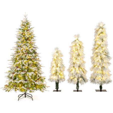 Set de árboles de Navidad artificiales preiluminados
