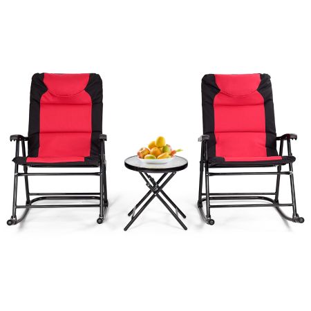 Costway Set 3 Piezas de Exterior Rojo