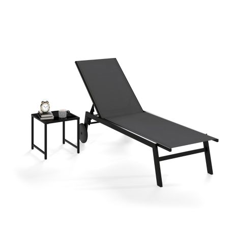 Conjunto para patio con mesa auxiliar de cristal
