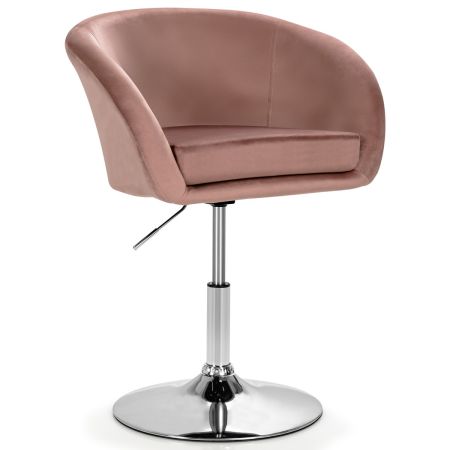 Costway Silla De Ocio Con Respaldo Redondo Ajustable En Altura Rosa