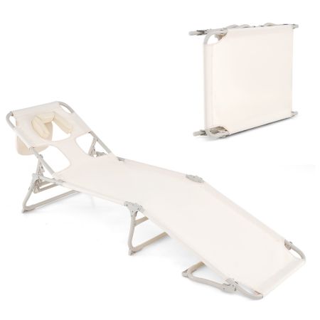 silla de playa con orificio para la cara