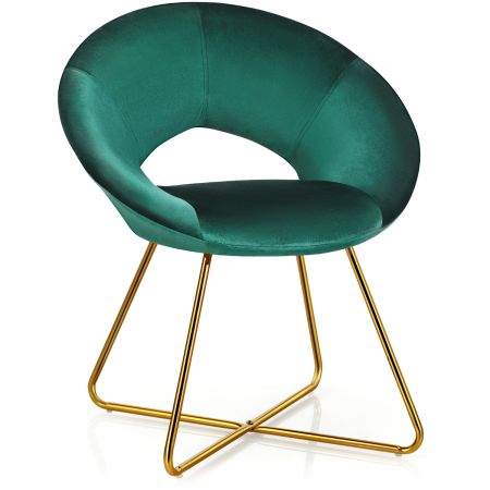 Costway Silla de Terciopelo Verde