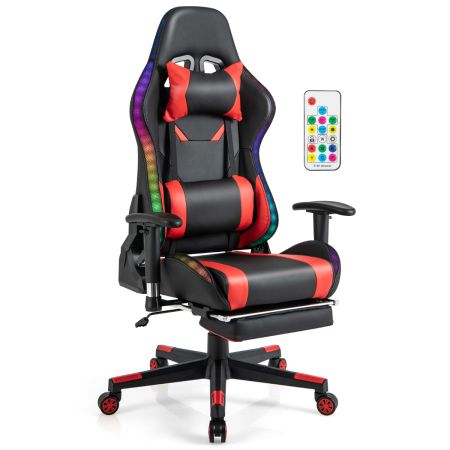 Silla Gaming con Luces LED RGB Rojo