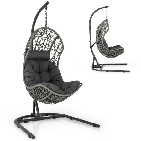 Silla tipo huevo colgante con soporte