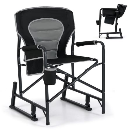 Silla Mecedora de Camping Negro