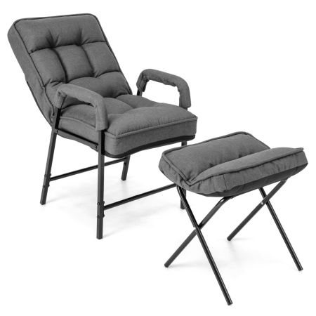 Silla Moderna con Otomana Gris