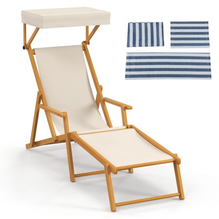 tumbona plegable con estructura de madera maciza