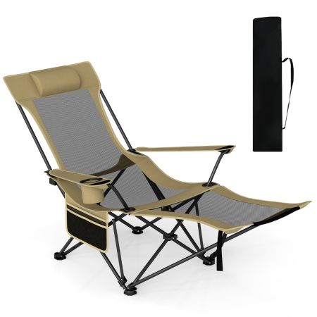 Silla de Malla Plegable para Adultos con Respaldo Ajustable