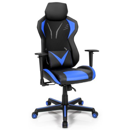 Costway Silla Ergonómica de Gaming Azul y Negro