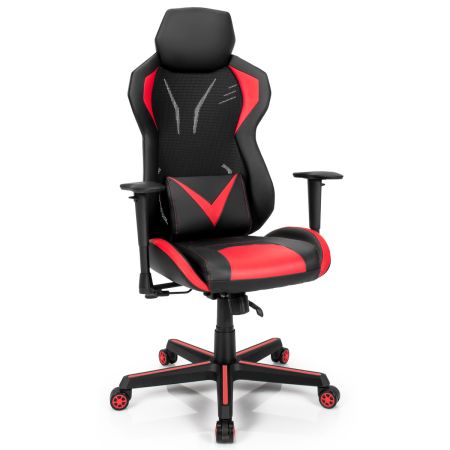 Costway Silla Ergonómica de Gaming Rojo y Negro