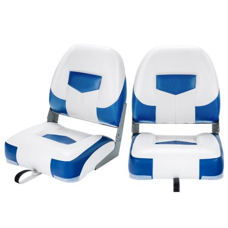 Costway Set de 2 Sillas para Barco Azul y Blanco